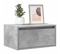 vidaXL Comodini a Parete con Luci LED 2 pz Grigio Cemento