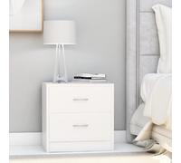 AX 2 Comodini Semplice Elegante Bianco 40x30x40cm Cassetti Classico Nuovo 801036