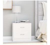 AX 2 Comodini Semplice Elegante Bianco 40x30x40cm Cassetti Classico Nuovo 801036