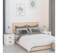 vidaXL Comodini Bianchi 2 pz 40x34x45 cm in Legno Massello di Pino