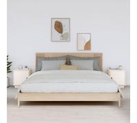 vidaXL Comodini Bianco 2 pz 40x34x45 cm in Legno Massello di Pino