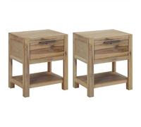 Comodini con cassetti 2 pz 40x30x48 cm legno massello di acacia