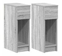 vidaXL Comodini con Cassetto 2 pz Grigio Sonoma 20x36x60 cm