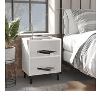 vidaXL Comodini con Gambe in Metallo 2pz Bianchi 40x30x50 cm