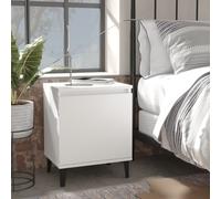 vidaXL Comodini con Gambe in Metallo Bianco 40x30x50 cm
