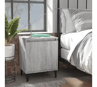 vidaXL Comodini con Gambe in Metallo Grigio Sonoma 40x30x50 cm