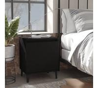 vidaXL Comodini con Gambe in Metallo Nero 40x30x50 cm