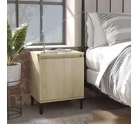 vidaXL Comodini con Gambe in Metallo Rovere Sonoma 40x30x50 cm