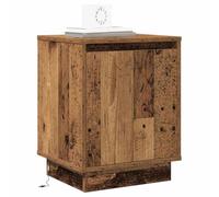 vidaXL Comodini con Luci LED 2 pz Legno Vecchio 39x34,5x50 cm