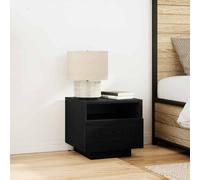 vidaXL Comodini con Luci LED 2 pz Nero Rovere 40x39x37 cm