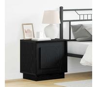 vidaXL Comodini con luci LED 2 pz Nero Rovere 44x34,5x45 cm