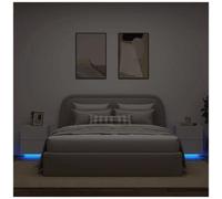 VIDAXL - Comodini Con Luci Led 2pz Bianchi In Legno Multistrato