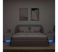 VIDAXL - Comodini Con Luci Led 2pz Bianchi In Legno Multistrato