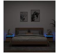 VIDAXL - Comodini Con Luci Led 2pz Rovere Sonoma 40x39x48,5 Cm