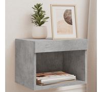 vidaXL Comodini con Luci LED a Parete 2pz Grigio Cemento