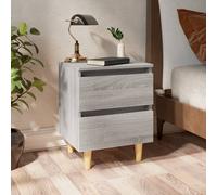 vidaXL Comodini Gambe in Legno Massello 2 pz Grigio Sonoma 40x30x50 cm