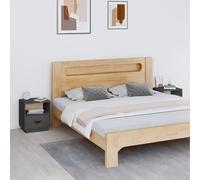 vidaXL Comodini Grigi 2 pz 40x34x45 cm in Legno Massello di Pino