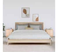 vidaXL Comodini Grigio 2 pz 40x34x45 cm in Legno Massello di Pino