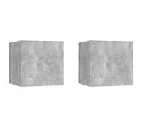 vidaXL Comodini Grigio Cemento 2 pz 30,5x30x30 cm in Truciolato