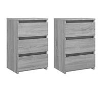 vidaXL Comodini Grigio Sonoma 2 pz 40x35x62,5 cm in Legno Multistrato