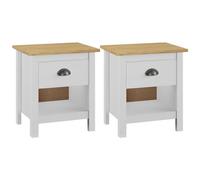 VIDAXL - Comodini Hill 2 pz 46x35x49,5 cm Legno Massello di Pino