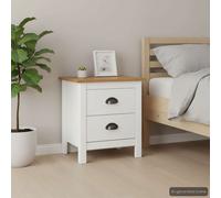 vidaXL Comodini Hill Bianchi 2 pz 46x35x49,5 cm Legno Massello di Pino
