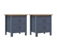 vidaXL Comodini Hill Grigi 2 pz 46x35x49,5 cm in Legno di Pino