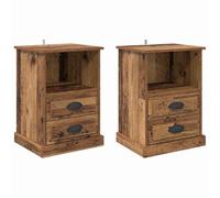 vidaXL Armadio da Notte 2 pcs Legno vecchio 43 x 36 x 60 cm