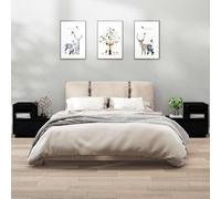 vidaXL Comodini Neri 2 pz 60x34x51 cm in Legno Massello di Pino