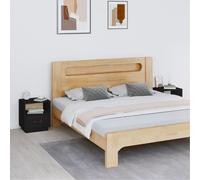 vidaXL Comodini Nero 2 pz 40x34x45 cm in Legno Massello di Pino