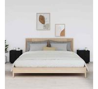 vidaXL Comodini Nero 2 pz 40x34x45 cm in Legno Massello di Pino