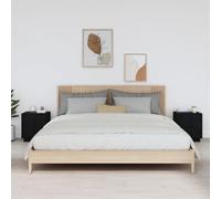 vidaXL Comodini Nero 2 pz 40x34x45 cm in Legno Massello di Pino