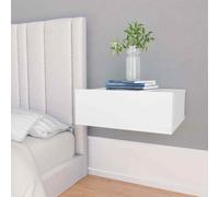 vidaXL Comodini Pensili 2pz Bianchi 40x30x15 cm in Legno Multistrato
