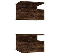vidaXL Comodini Pensili Rovere Fumo 2pz 40x31x27 cm Legno Multistrato