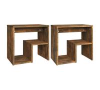 vidaXL Comodini Rovere Fumo 2 pz 40x30x40 cm in Legno Multistrato