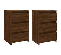 vidaXL Comodini Rovere Marrone 2 pz 40x35x62,5 cm in Legno Multistrato