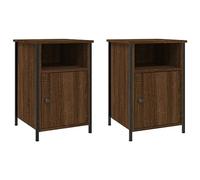 vidaXL Comodini Rovere Marrone 2 pz 40x42x60 cm Legno Multistrato