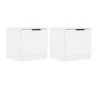 vidaXL Comodini semplici e pratici in bianco, set da 2, in legno di alta qualità, 40 x 39 x 40 cm, mobili per interni