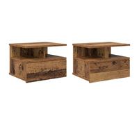 vidaXL Comodini Sospesi 2 pcs Legno Vecchio 40x31x27 cm Legno ingegnerizzato