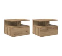 vidaXL Comodini galleggianti, 2 pezzi, rovere artigianale 40 x 31 x 27 cm, legno di ingegneria