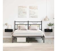 vidaXL Comodini sospesi 2 pz Rovere Nero 40x32x15 cm Legno ingegnerizzato