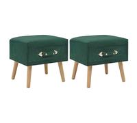 vidaXL Comodini Verdi 2 pz 40x35x40 cm in Velluto
