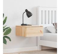 vidaXL Set di 2 comodini Tradizionali in Legno di Pino massello di, con Finitura Naturale, montati a Muro, di Colore Marrone. Dimensioni: 37 x 35 x 18.5 cm. Perfetti per la Camera da Letto, Hanno Un