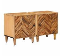 vidaXL Comodino 2 pcs Marrone 40 x 33,5 x 46 cm, Tavolo moderno per camera, comodino rettangolare, legno di mango, storage compatto, design minimalista