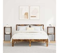 vidaXL Comodino 2 pezzi in rovere affumicato 35 x 32 x 68,5 cm legno lavorato, comodino rettangolare, design moderno, materiale resistente, spazio sufficiente per tutti i tuoi oggetti e decorazioni
