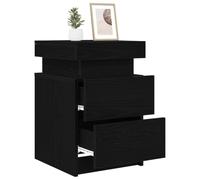 vidaXL Set di Comodini Moderni in Rovere Nero di 2 Pezzi con Stoccaggio per la Camera da Letto Design Elegante Mobile Piccolo Compatto