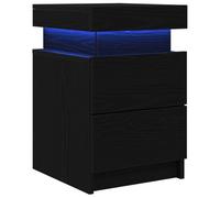 vidaXL Set di Comodini Moderni in Rovere Nero di 2 Pezzi con Stoccaggio per la Camera da Letto Design Elegante Mobile Piccolo Compatto