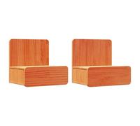 vidaXL Comodino 2 Pezzi Marrone Cera in Legno di Pino Massello 44 x 32,5 x 40 cm, Stile Tradizionale, Montato a Muro, Finitura Texturizzata, Ampio Spazio di Archiviazione con Cassetti, Uso Interno, A