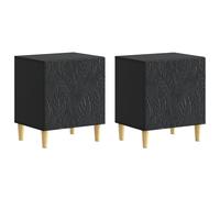 vidaXL Comodino, 2 pezzi, nero, 43 x 34,5 x 50 cm, legno di ingegneria, comodino rettangolare moderno, pratico ripostiglio, design semplice, decorazione per camera da letto, accessorio funzionale