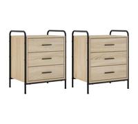 vidaXL Comodino 2 pezzi Sonoma Rovere 48 x 36,5 x 60 cm